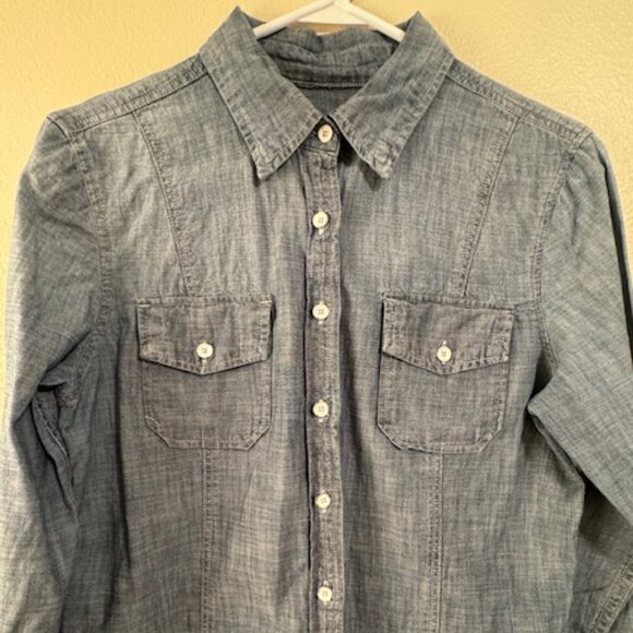 Gap 1969 Chambray Button-Down Blouse - Medium - Picture 2 of 13